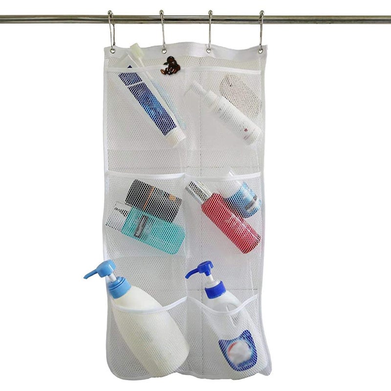 Lohas Select Quick Dry Fabric Bath Hanging Mesh Pockets Shower Organizer with 6-Pocket, 4 Hooks - Image 1